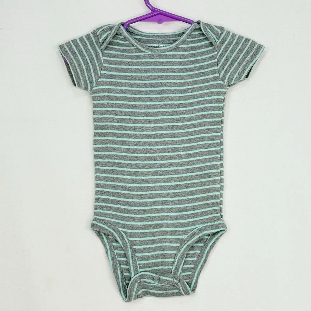Carter's Girls Green Short Sleeve Bodysuit 9 Months